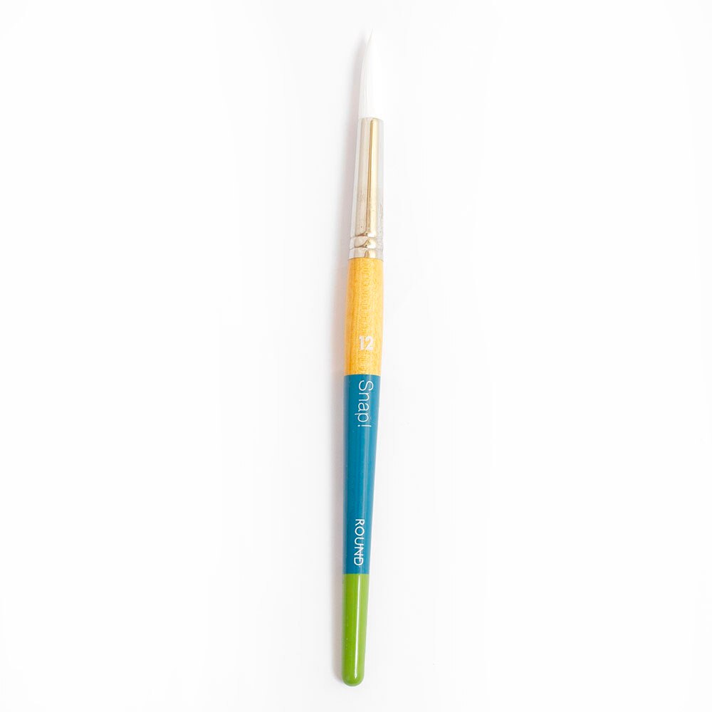 Princeton, Snap, White, Brush, Taklon, Round, SH, 12